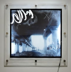 Urban Industrial Art Photo Transparency, Lucite, LED Lights "Underpass"