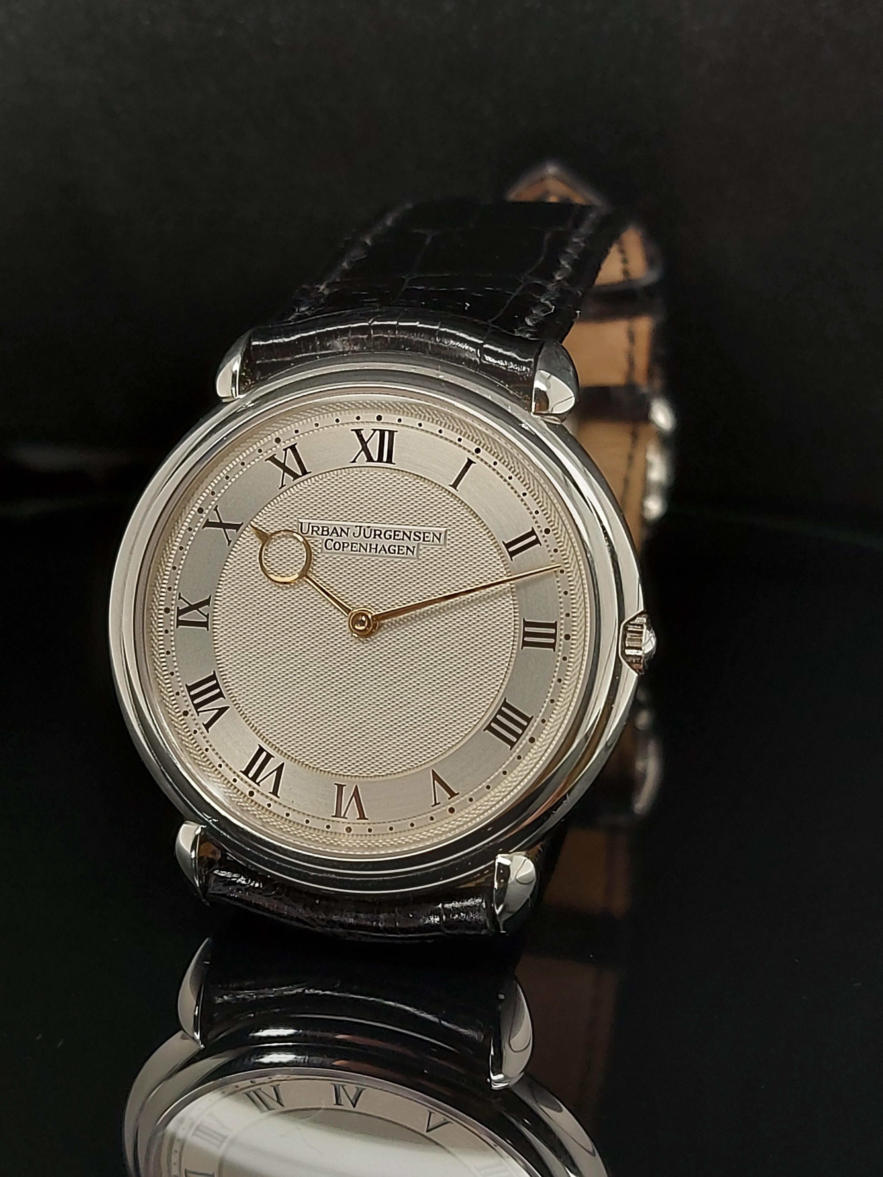 Urban Jürgensen Platinum Limited Edition Automatic Wristwatch Reference 5 For Sale 2