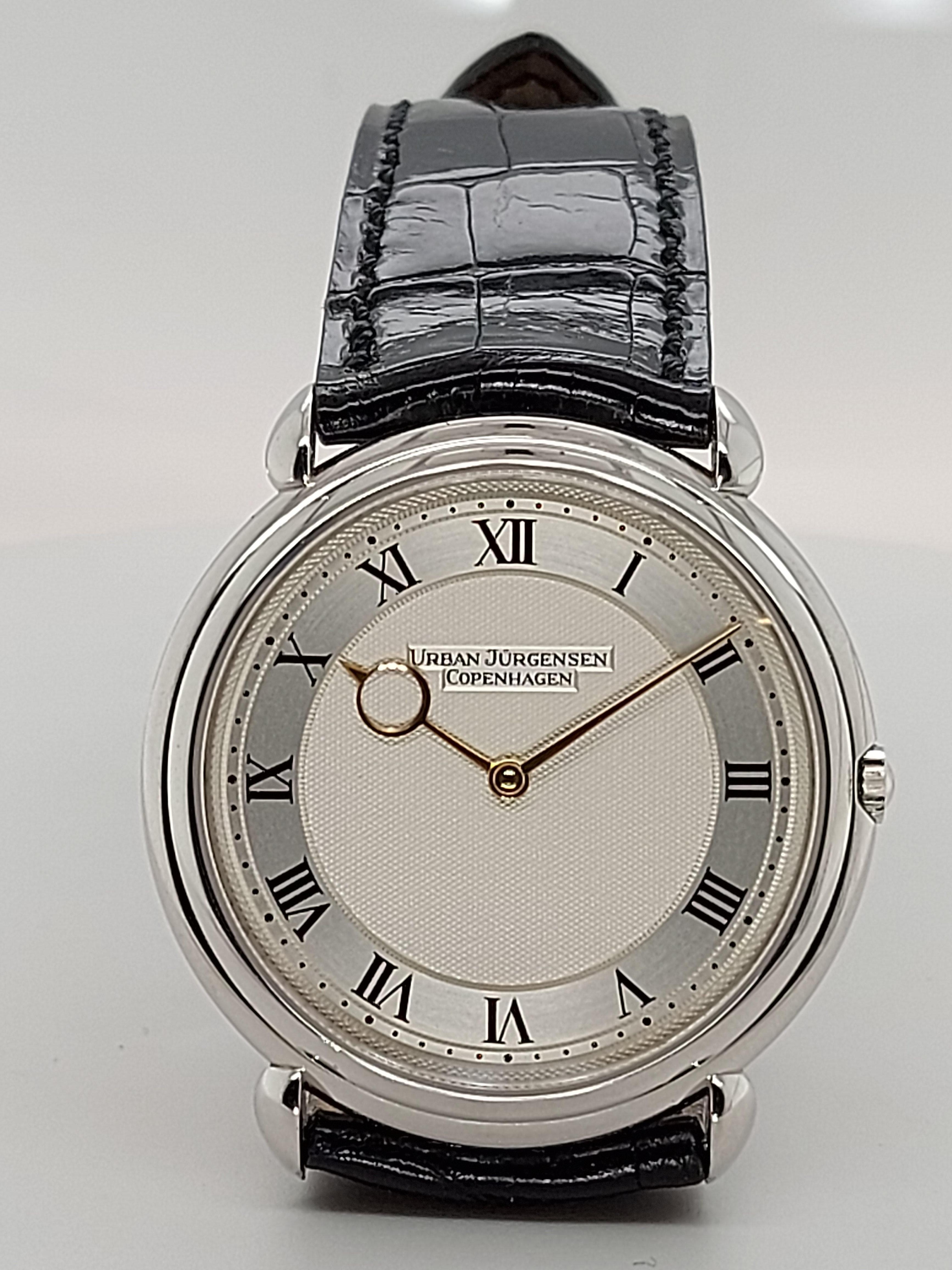Urban Jürgensen Platinum Limited Edition Automatic Wristwatch Reference 5 For Sale 8