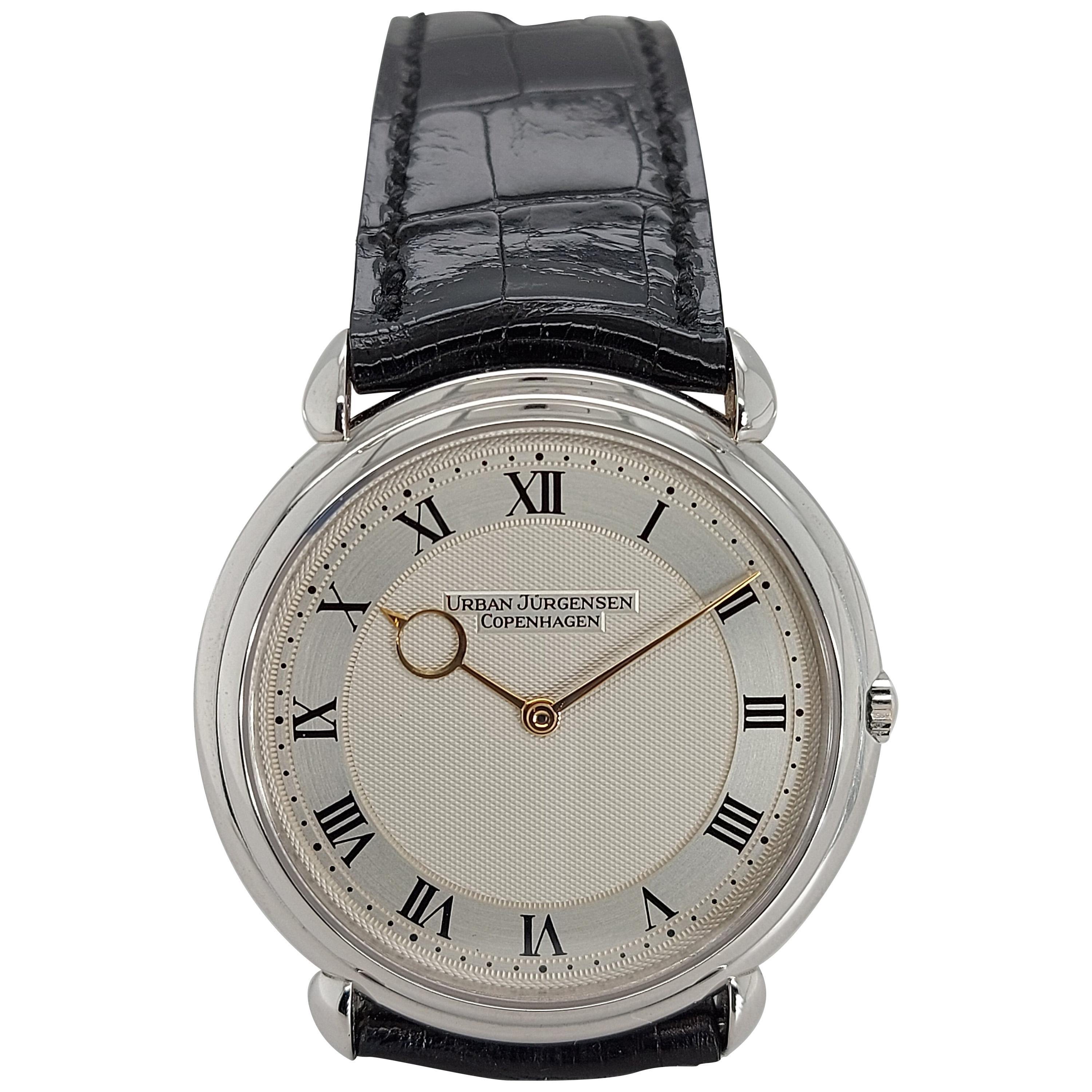 Urban Jürgensen Platinum Limited Edition Automatic Wristwatch Reference 5 For Sale