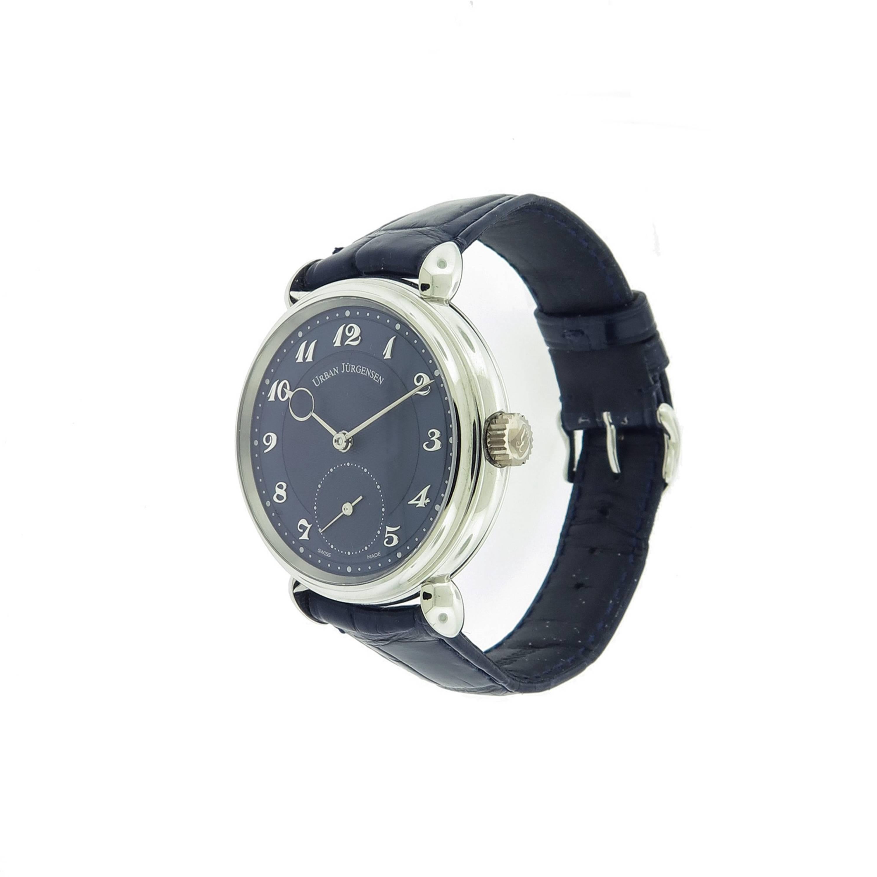 Urban Jurgensen Platinum Limited Edition manual Wristwatch In Excellent Condition In Greenwich, CT