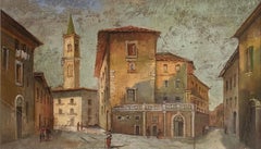 Urban Landscape, Oil on Panel, Early 1900s