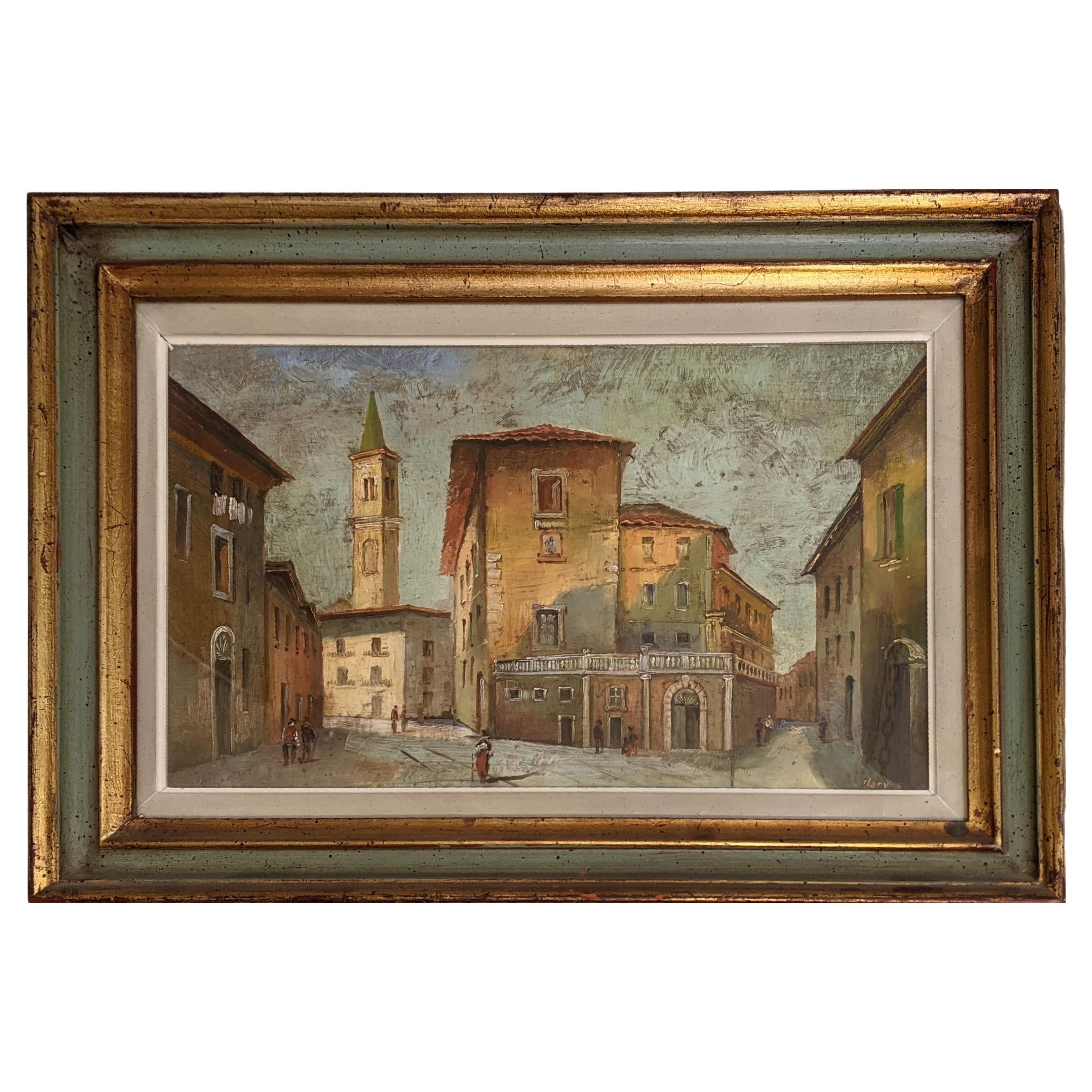 Urban Landscape, Oil on Panel, Early 1900s