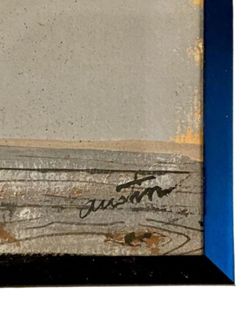 Américain Paysage urbain avec passage à niveau, par John Austin, vers les années 1990 en vente