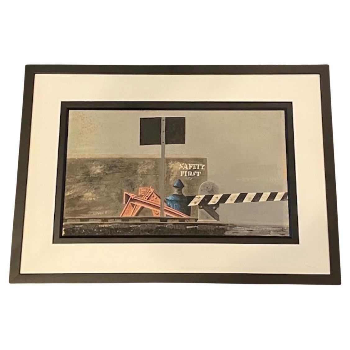 Urban Landscape with Railroad Crossing, by John Austin, circa 1990s