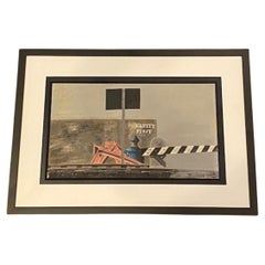 Urban Landscape with Railroad Crossing, by John Austin, circa 1990s