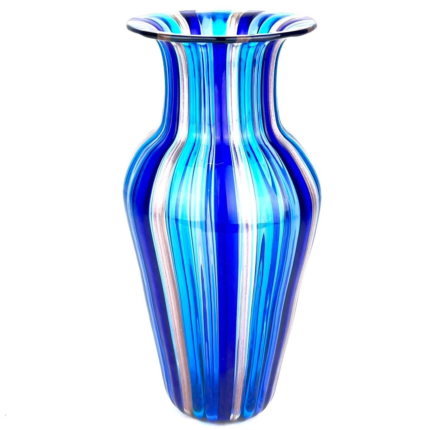 Urban Modern Blue Adventurine Six Murano Glass Vases, 2024 For Sale 4