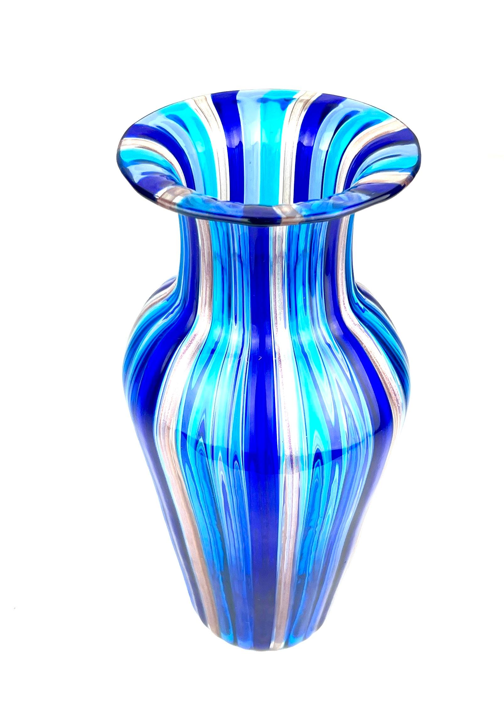 Urban Modern Blue Adventurine Six Murano Glass Vases, 2024 For Sale 5