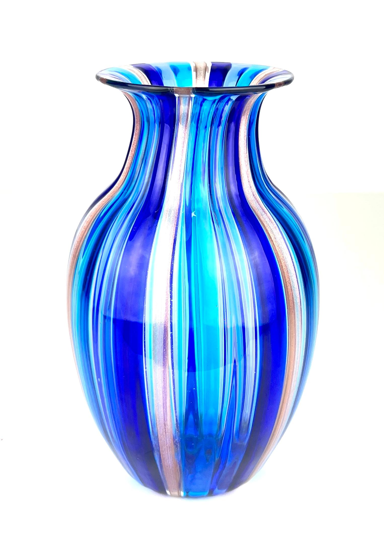 Urban Modern Blue Adventurine Six Murano Glass Vases, 2024 For Sale 14