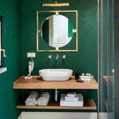 Urban brass round mirror