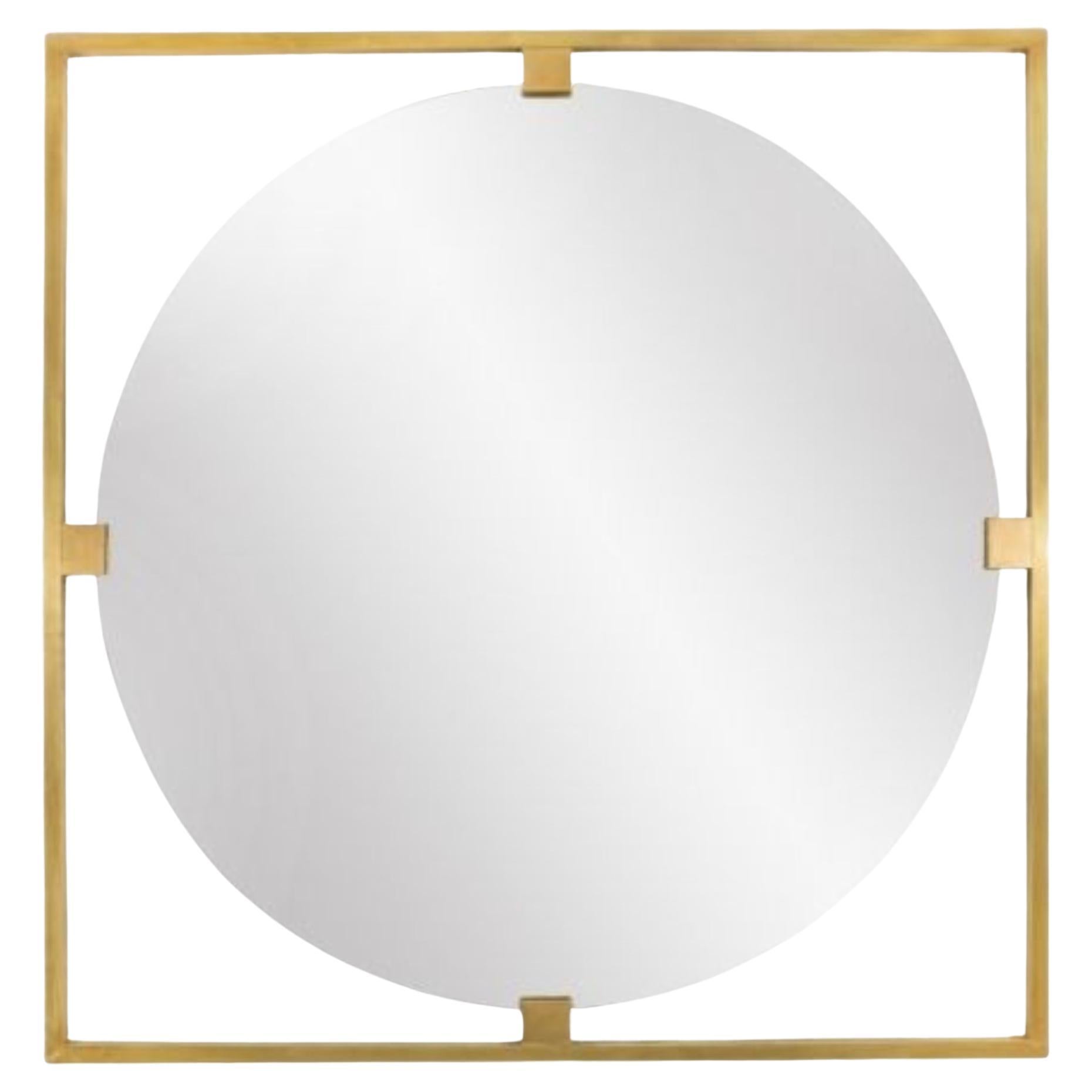 Urban brass round mirror