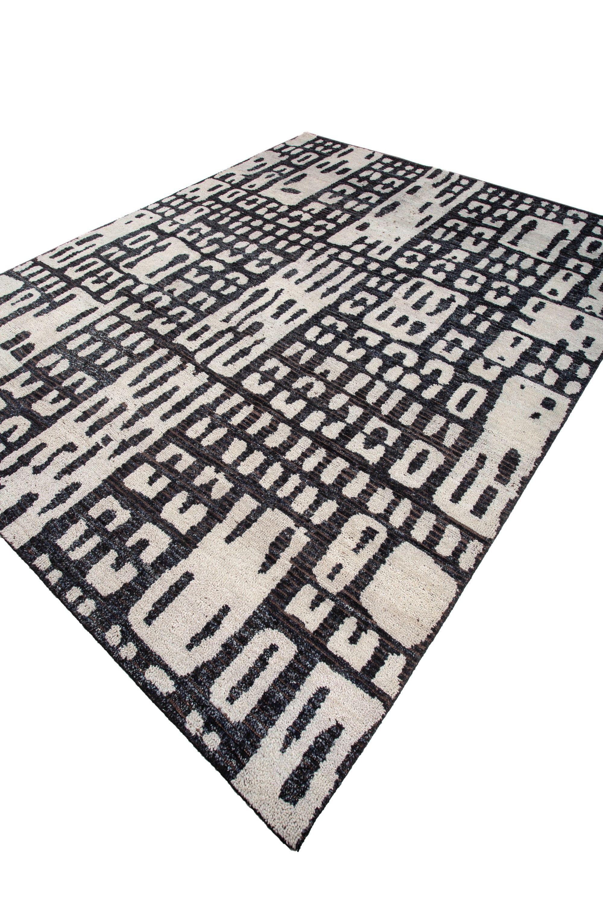 Modern Urban Zen Marble & Cola 240x300 cm Hand Knotted Rug For Sale