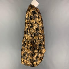 URBAN ZEN Size XS Gold Black Jacquard Metallic Collarless Coat