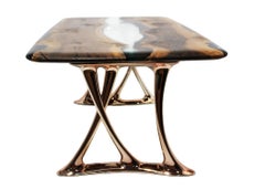 Urbane 200 Epoxy Resin Dining Table with Sand Casted Aluminum Base