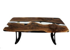 Urbane 220 Epoxy Resin Dining Tables with Sand Casted Aluminum Base