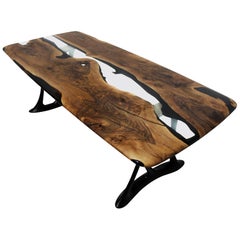 Urbane 220 Epoxy Resin Dining Tables with Sand Casted Aluminum Base