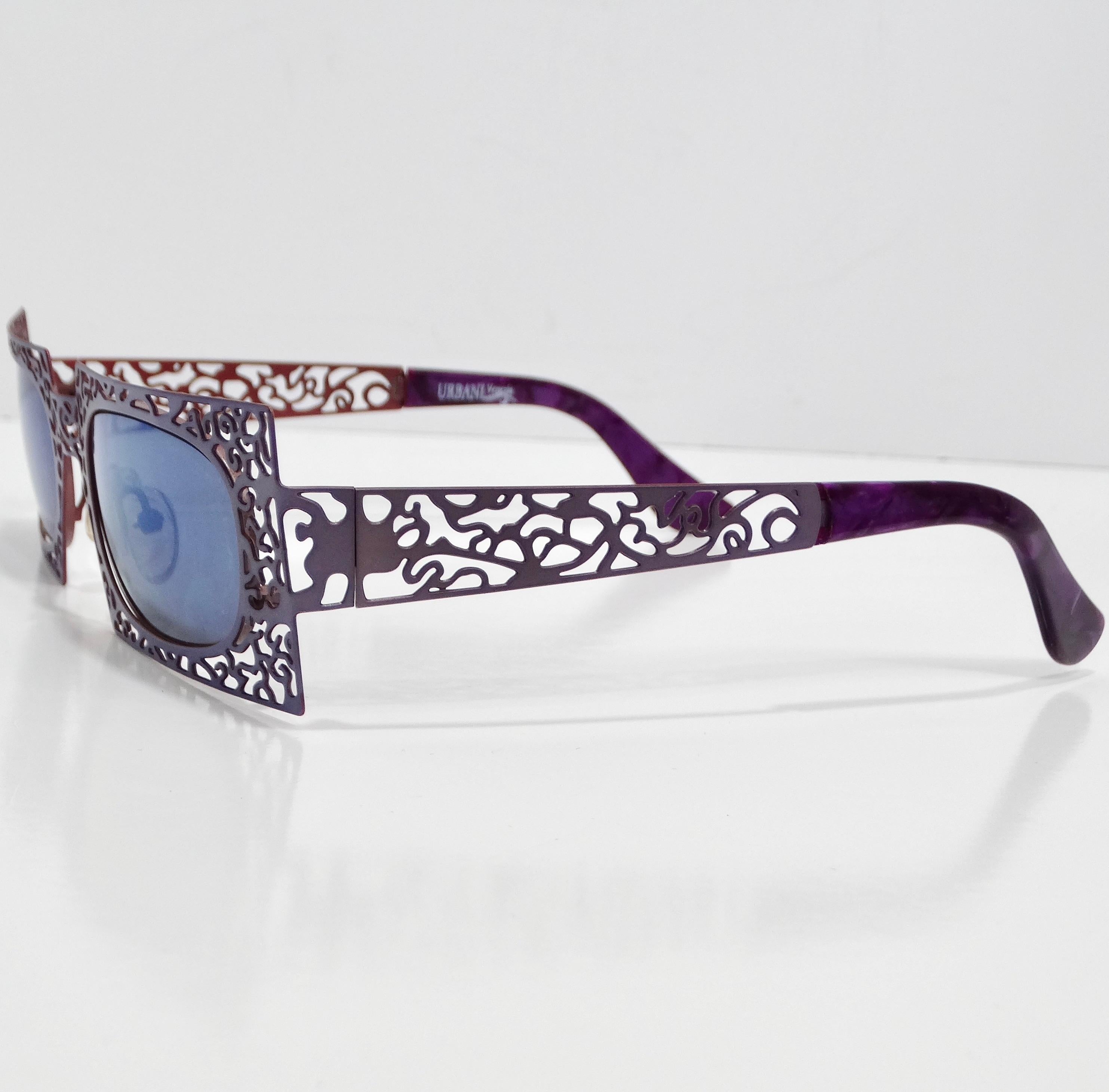 Urbani Venice Purple Laser Cut Sunglasses For Sale 1