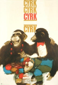 1970 Urbaniec 'Cyrk' Brown, Multicolor Poland Offset Lithograph