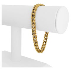 Urbano 18 Karat Yellow Gold Hollow Cuban Curb Link Bracelet, Italy