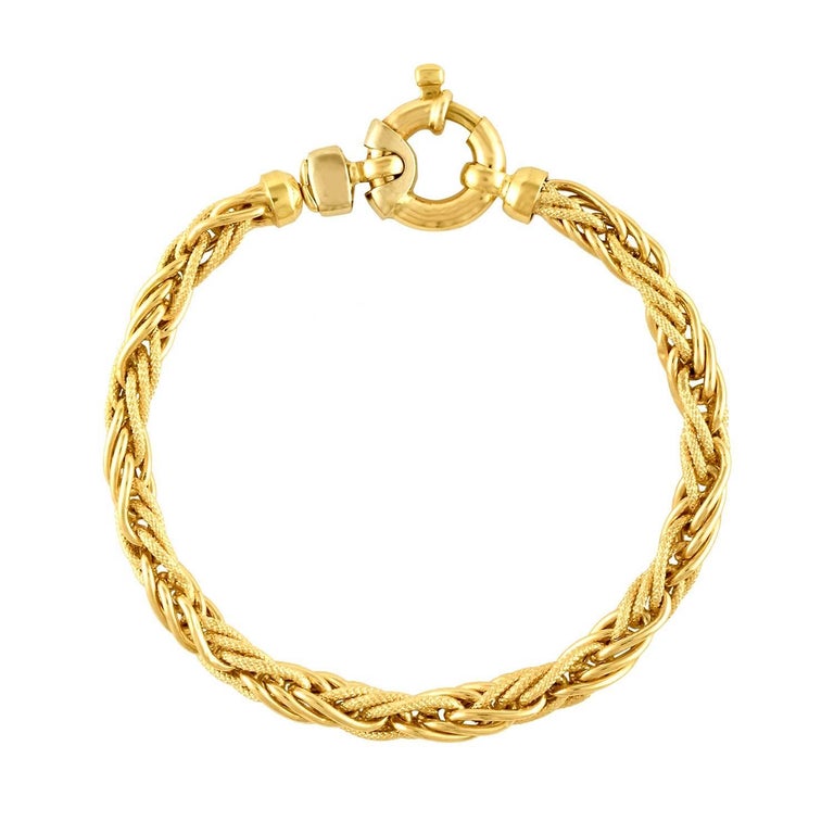 Urbano Italian Yellow Gold Rope Bracelet at 1stDibs