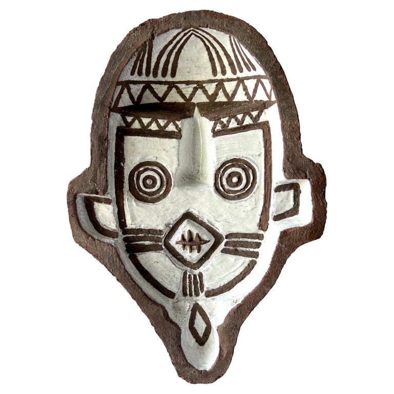 Urbano Zaccagnini Italian Modernist Primitive Mask Chamotte Pottery ...