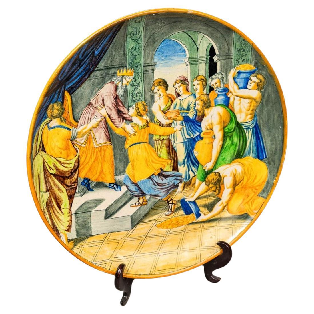 Assiette en céramique Urbino, fin du 18ème siècle en vente