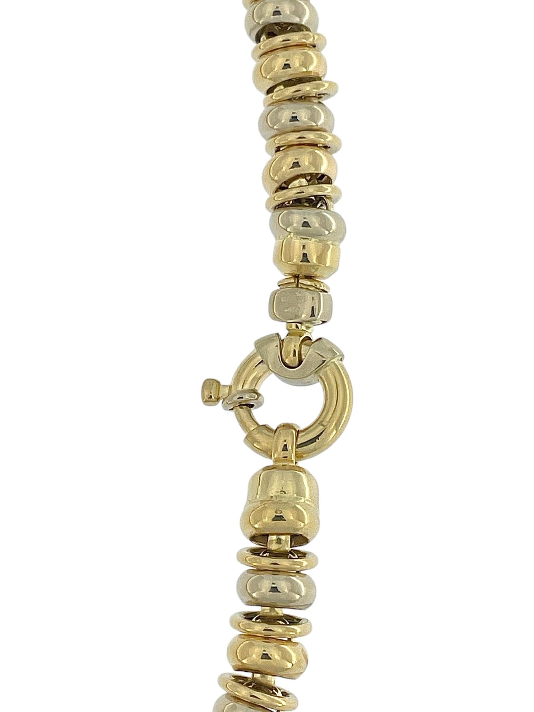 Urbino Yellow and White Gold Tubular Necklace In Good Condition For Sale In Esch sur Alzette, Esch-sur-Alzette