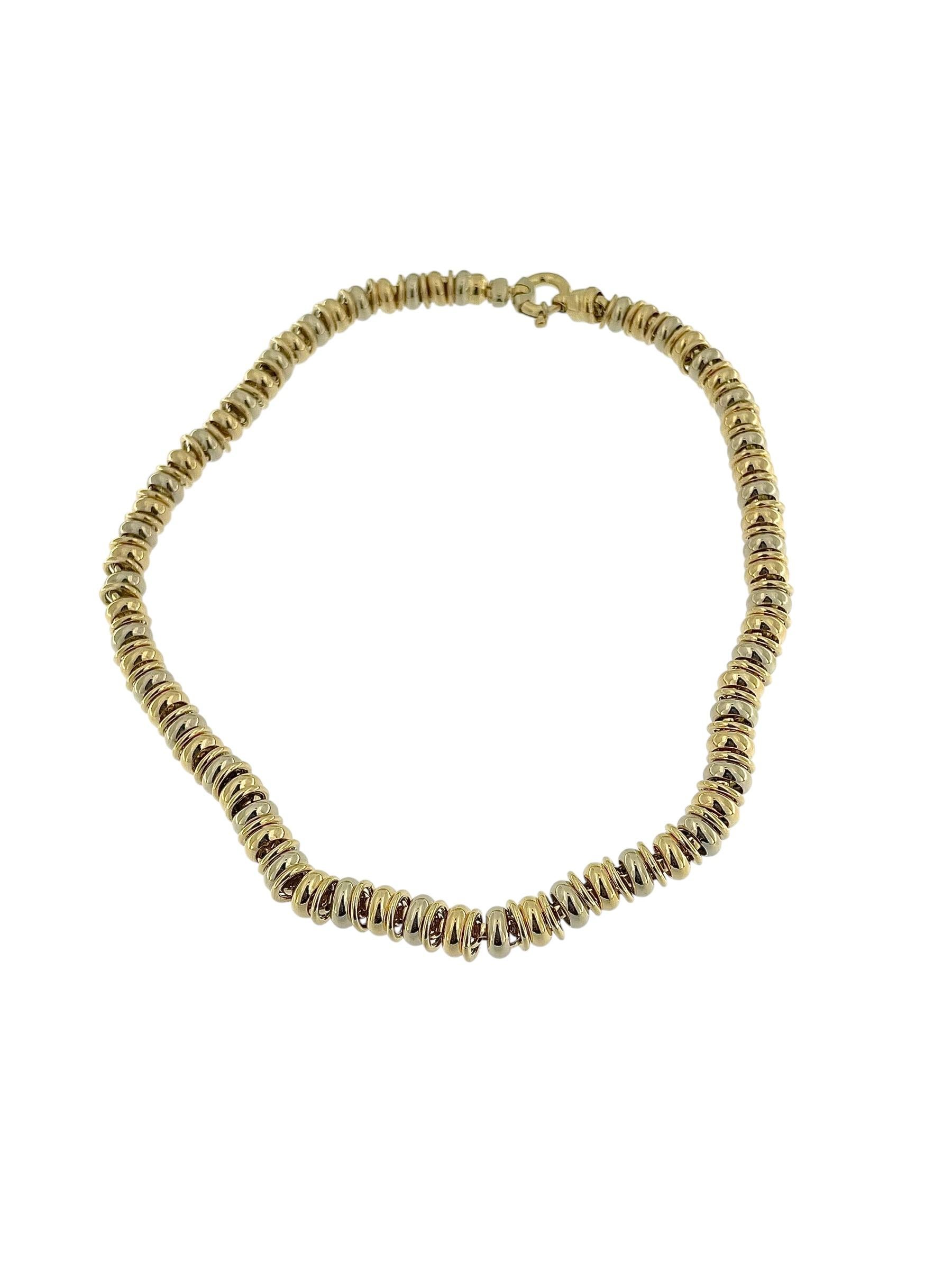 Urbino Yellow and White Gold Tubular Necklace For Sale 1