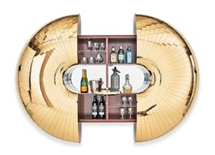URCHIN Bar / Drinks Cabinet in Brass Mirror Polished Steel