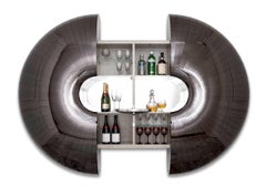 Urchin Bar / Drinks Cabinet in Onyx Black Mirror Polished Steel