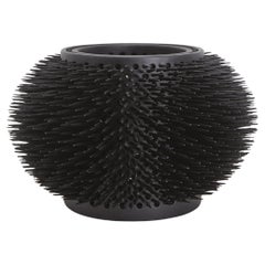 Bougie Votive « Urchin » en faïence et bois de Gilles Caffier