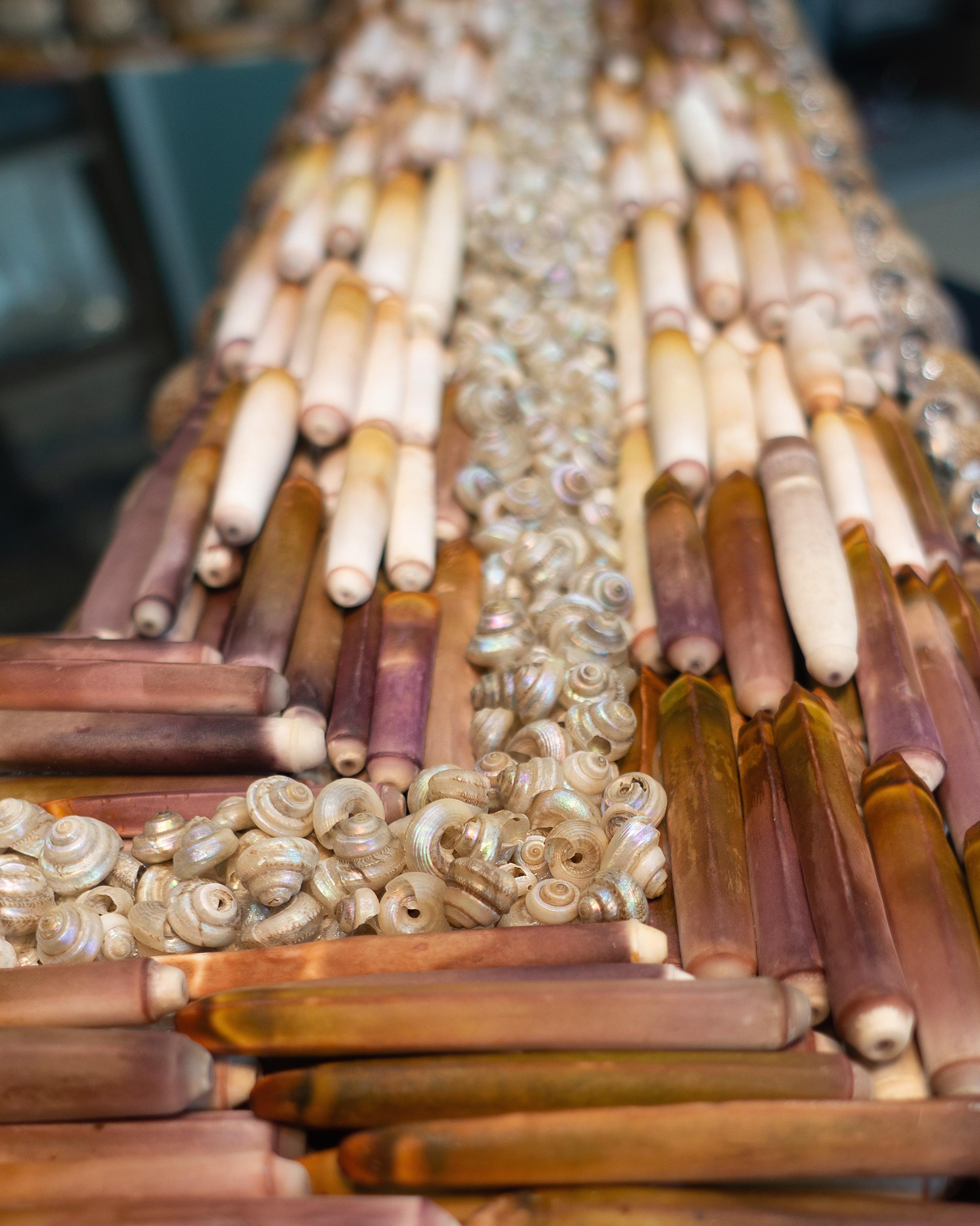 Urchin Pearls, Unique Shell Mirror by Shellman Scandinavia In Excellent Condition For Sale In Helsingborg, SE