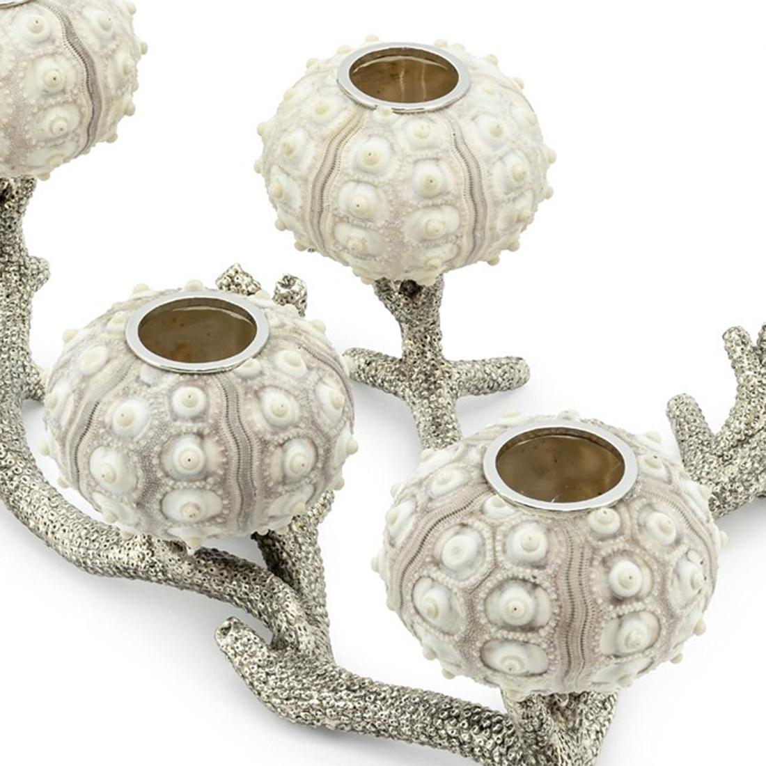 Italian Urchins Candleholder Silver Plated For Sale