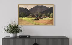 "Santuario" Paesaggio di realismo impressionista Olio su lino