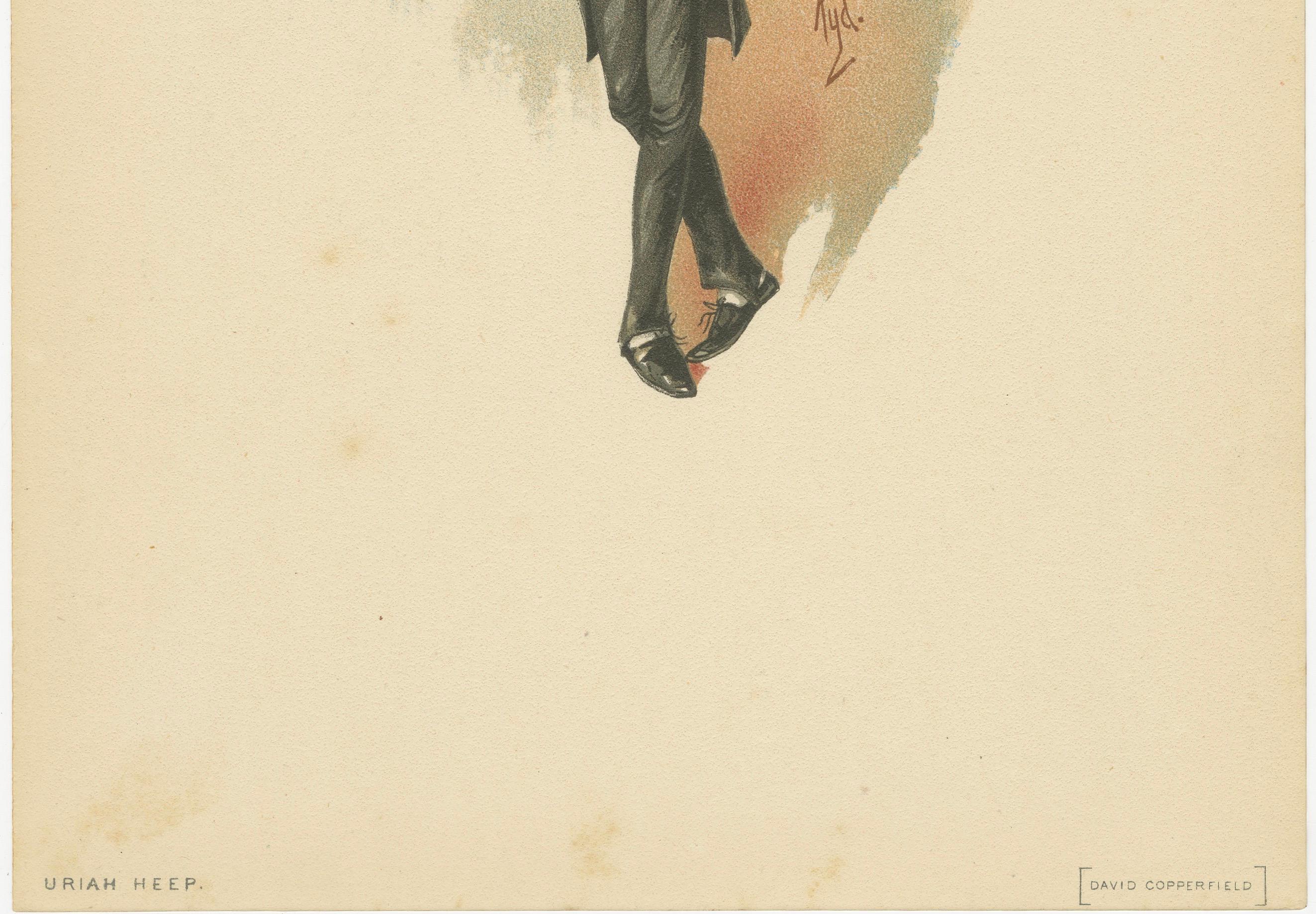 Uriah Heep aus David Copperfield - Dickens Charakter Lithographie von Kyd, um 1889 (Englisch) im Angebot