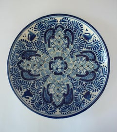 URIARTE TALAVERA - Hand Painted Pottery Charger - Mexico - Late 20th Century