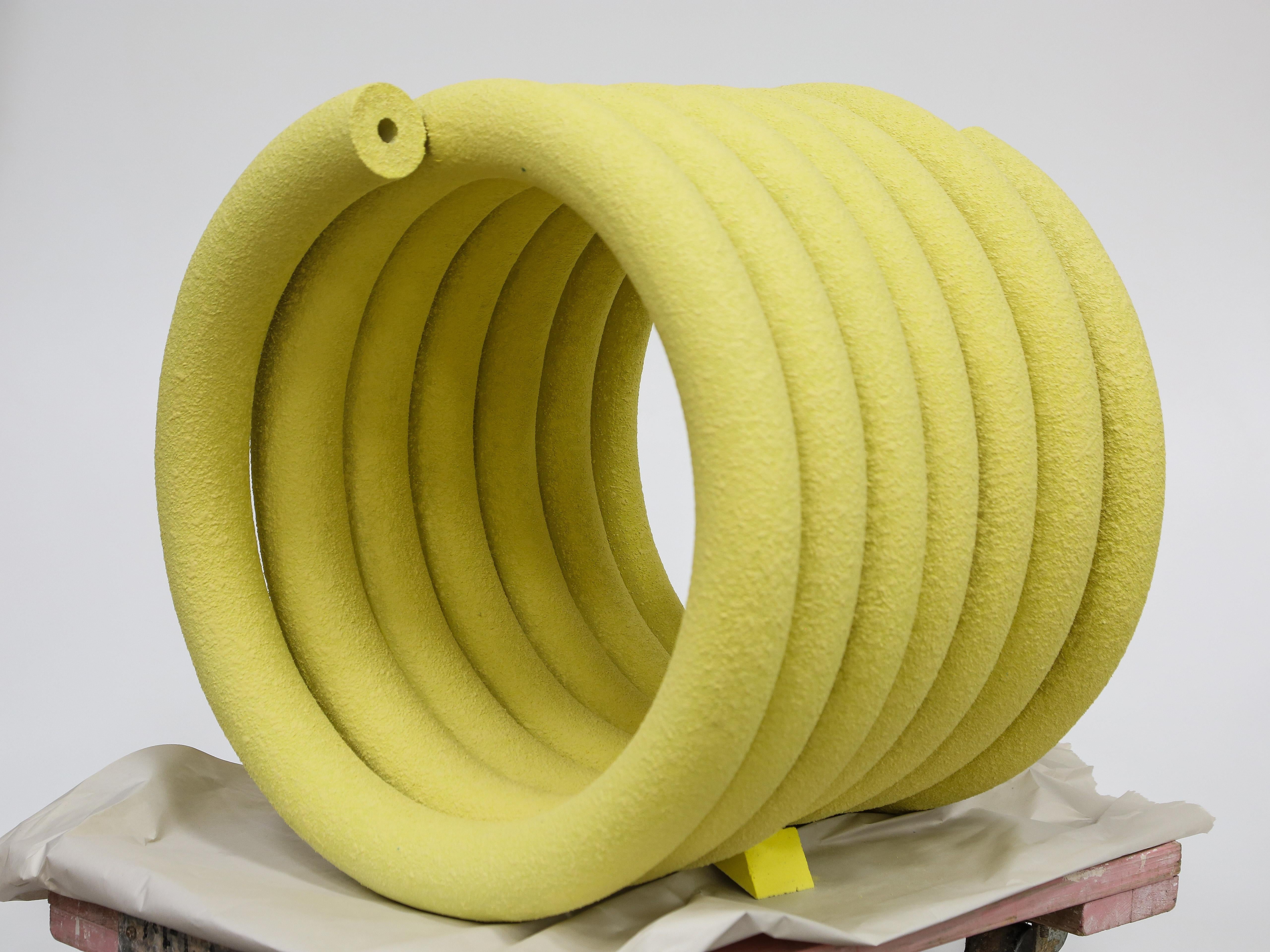 Yellow Coil #01 - Sculpture by Uriel Caspi