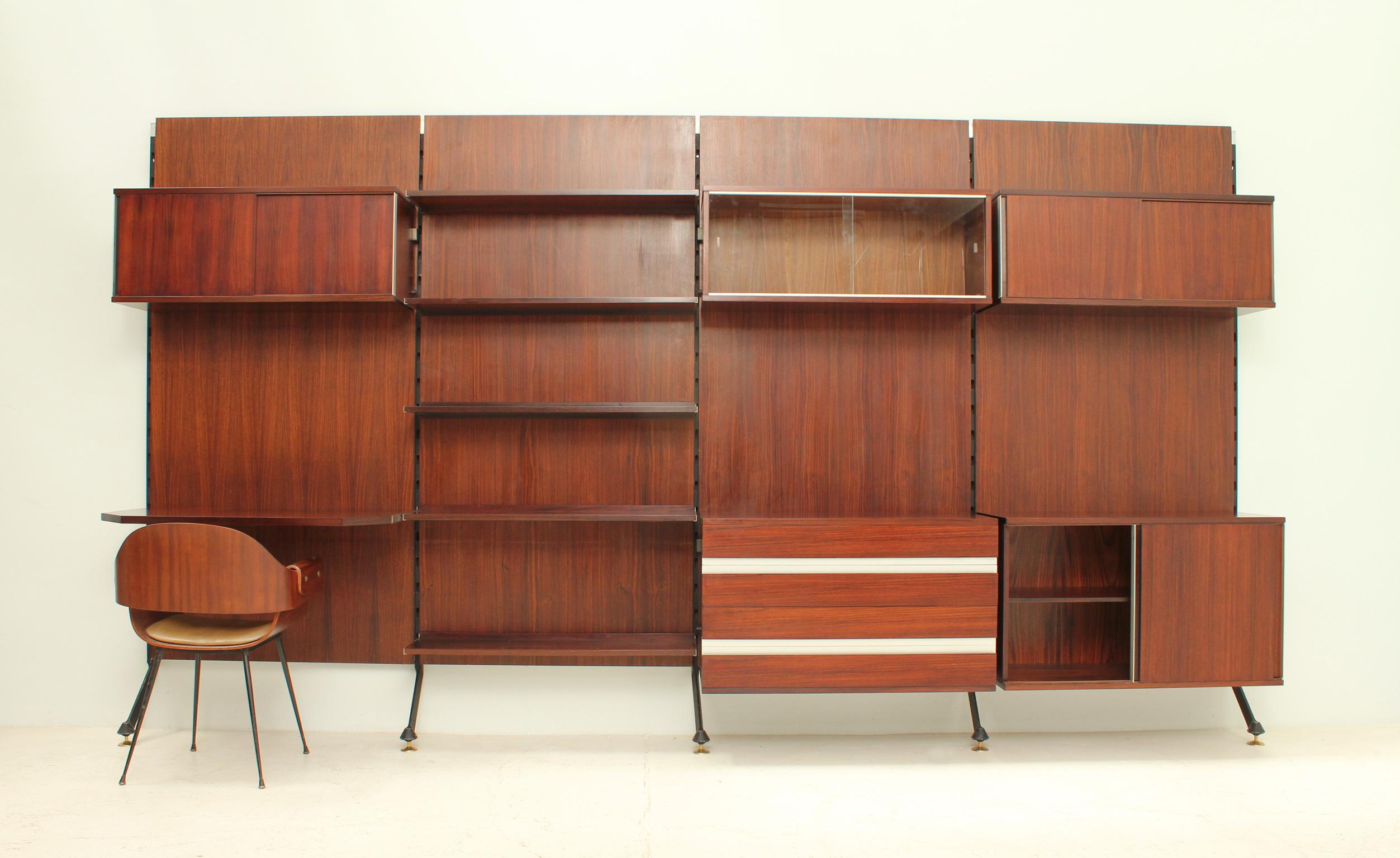 Italian Urio Wall System by Ico Parisi for Mim Roma, Italy, 1957 For Sale