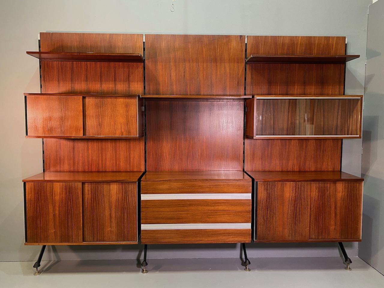 Urio Wall System by Ico Parisi for Mim Roma, Italy, 1957 In Excellent Condition For Sale In Rovereta, SM