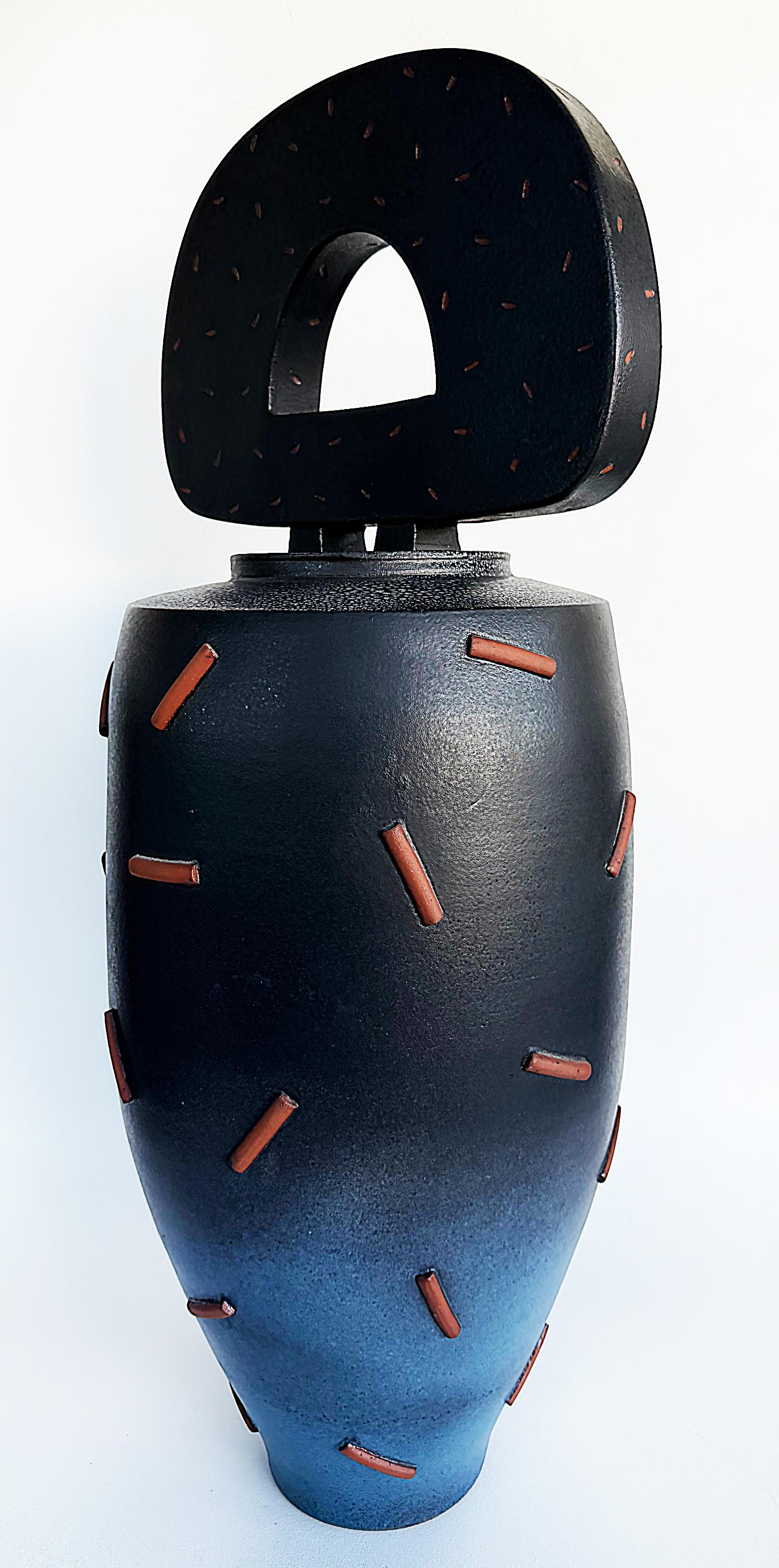 Postmoderne Urne en poterie postmoderne Mosuo Ojima Monumental 1980 en vente