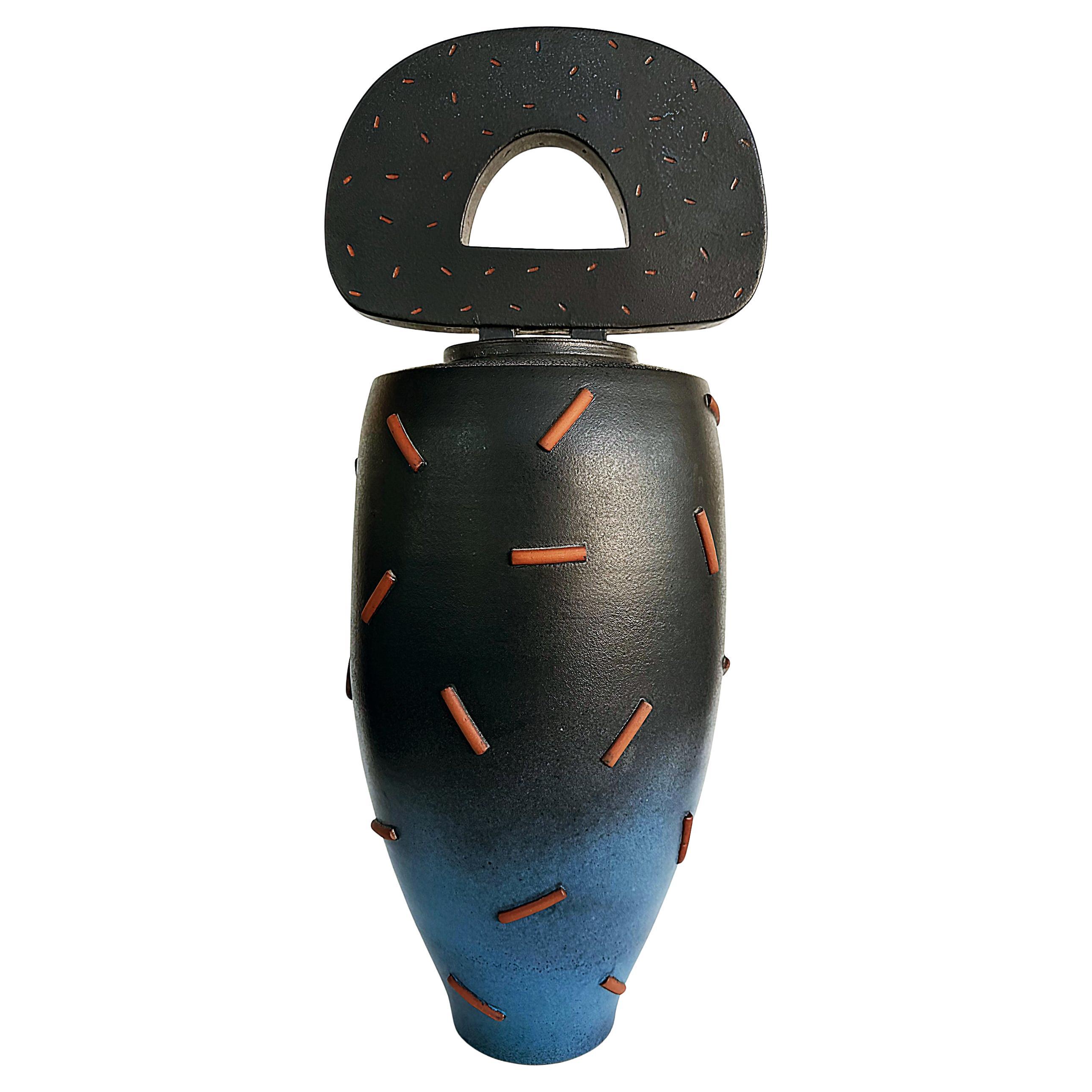 Urne en poterie postmoderne Mosuo Ojima Monumental 1980 en vente