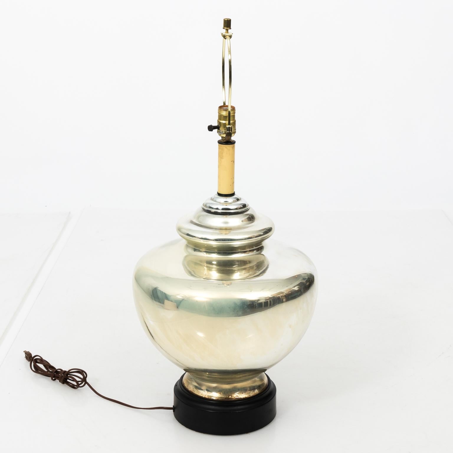 20th Century Urn Form Mercury Glass Lamp, circa 1960s