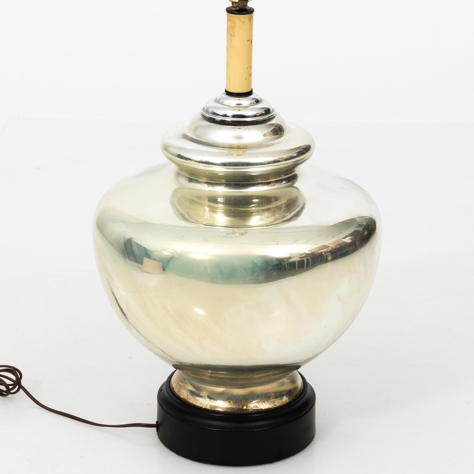 Urn Form Mercury Glass Lamp, circa 1960s 1