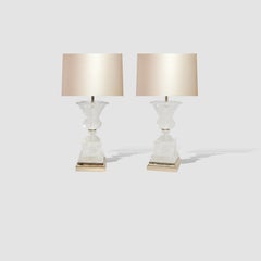 Classic Urn Form Rock Crystal Lamps by Phoenix