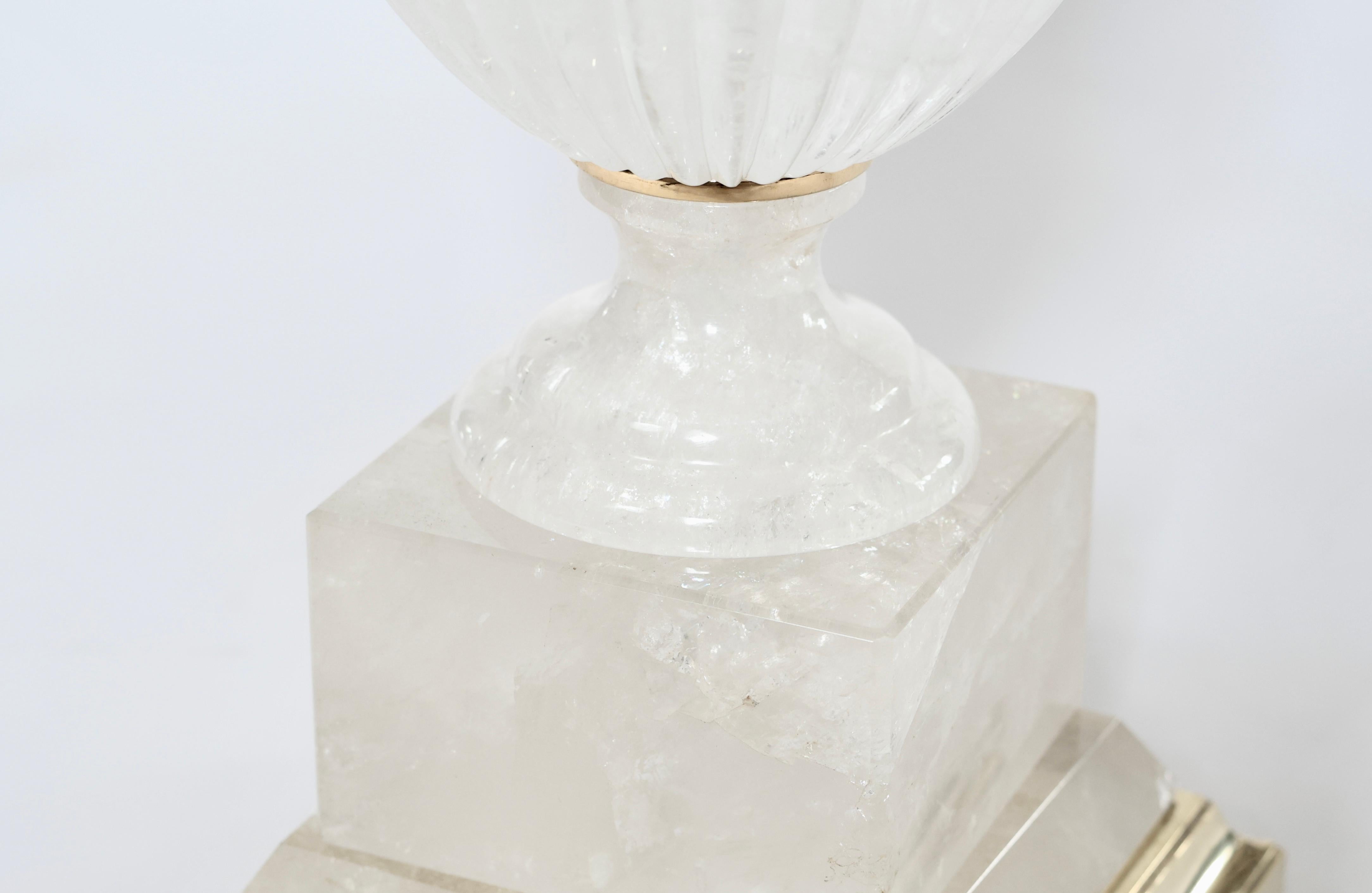 Urn Form Rock Crystal Lamps by Phoenix In Excellent Condition In New York, NY