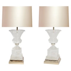 Classic Urn Form Rock Crystal Lamps by Phoenix