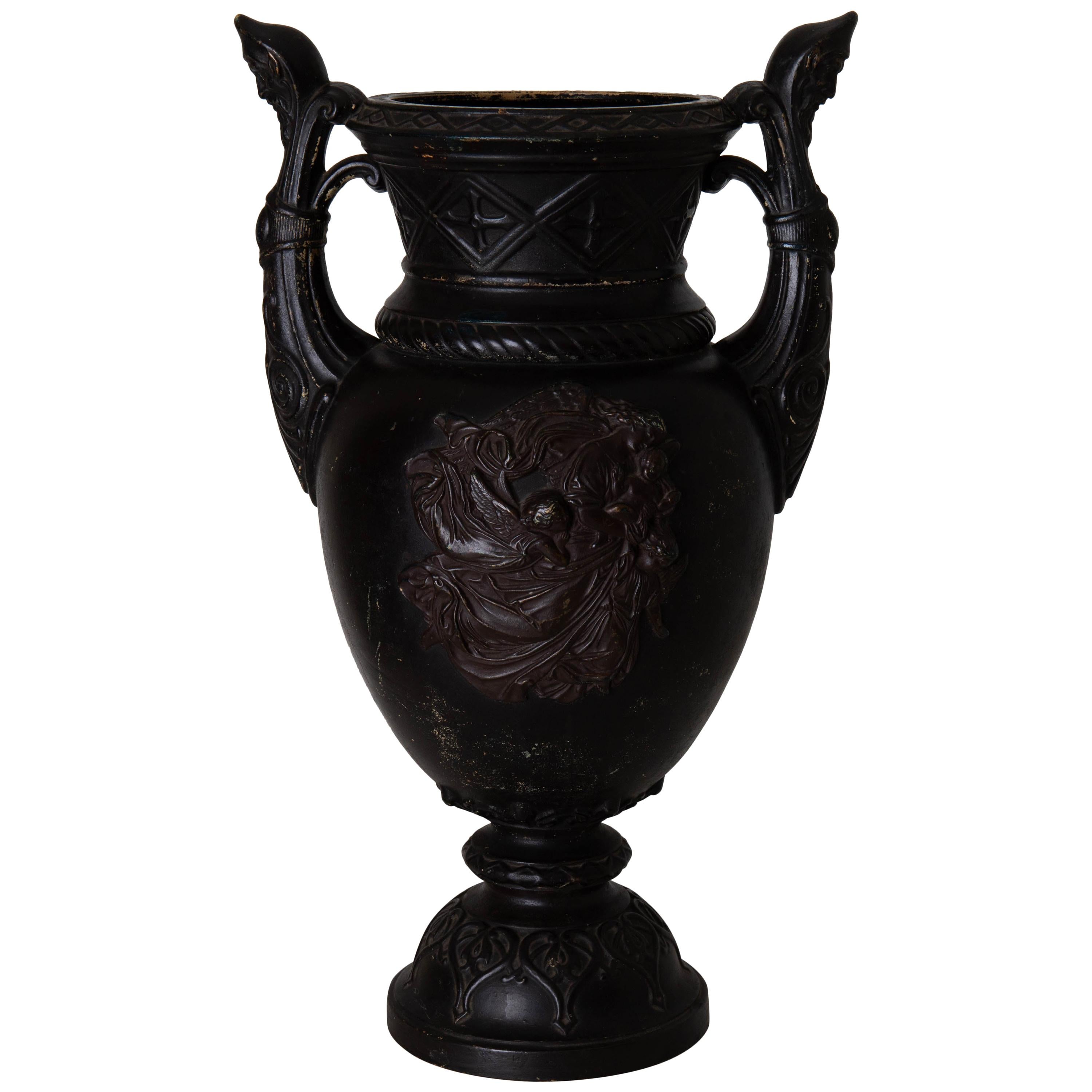Urn Swedish Black Terracotta Neoclassical, Early 19th Century, Sweden