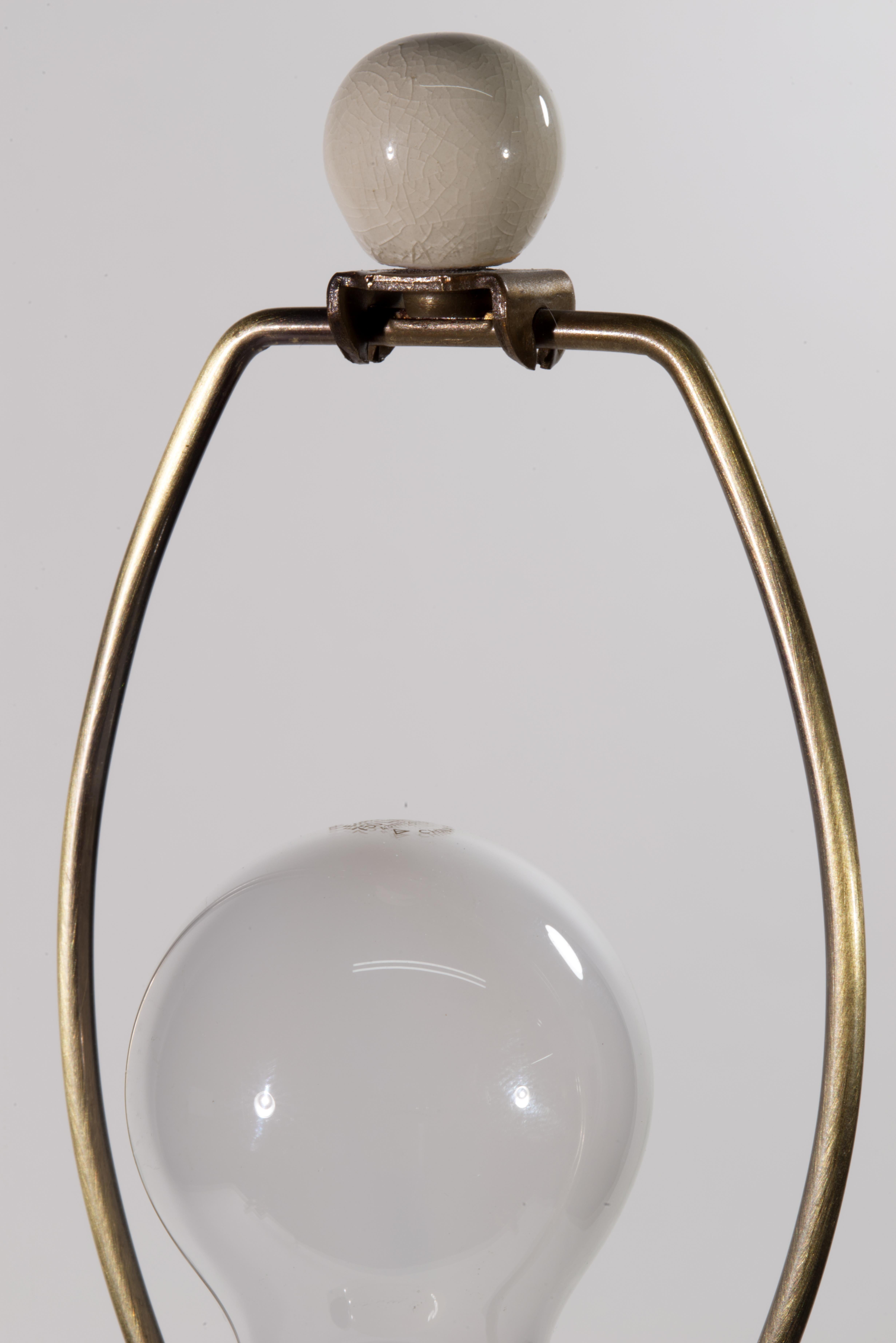 Urn Table Lamp, White Craquelure Glaze in Style of Ralph Lauren For Sale 1