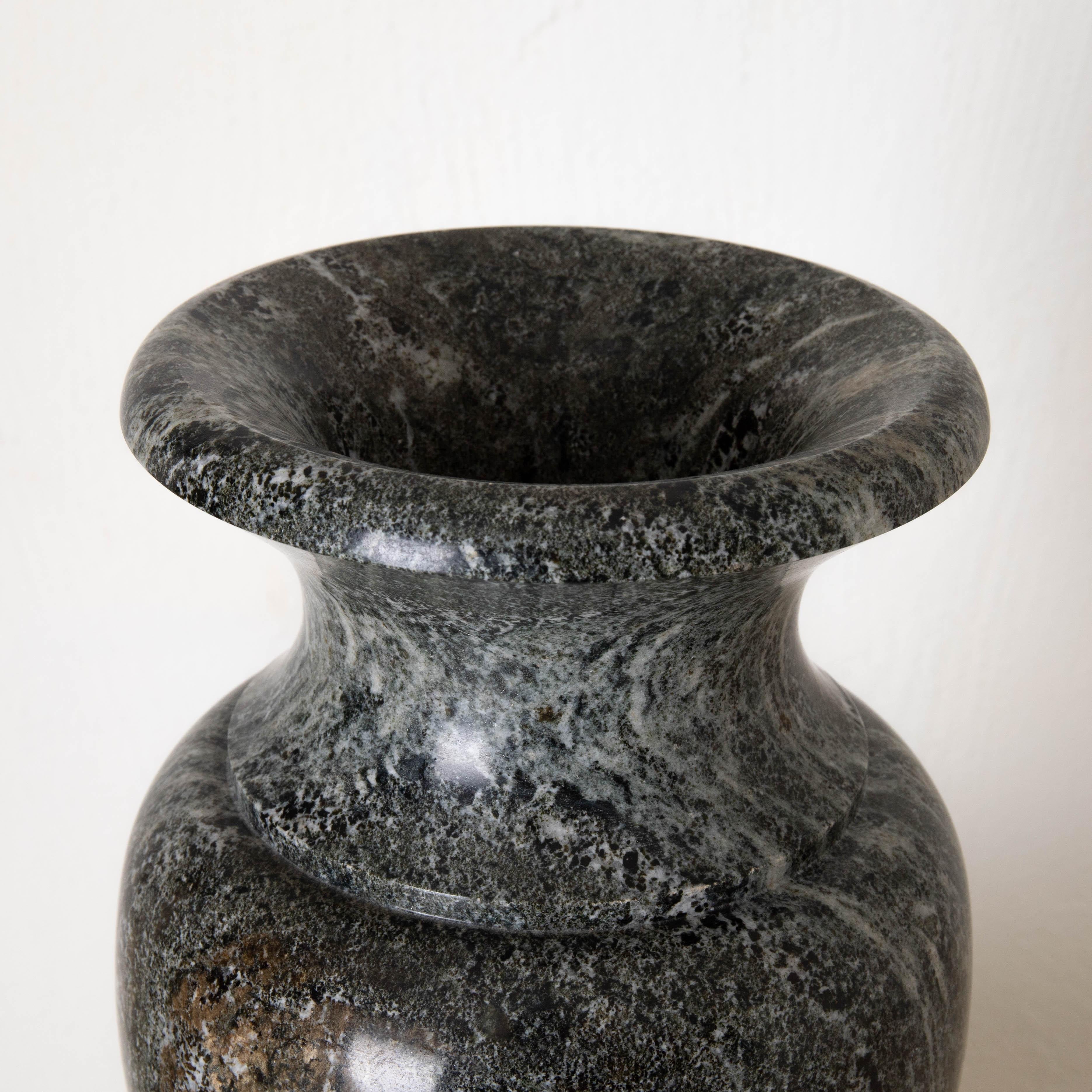Neoclassical Urn Vase Marble Gray, Sweden For Sale