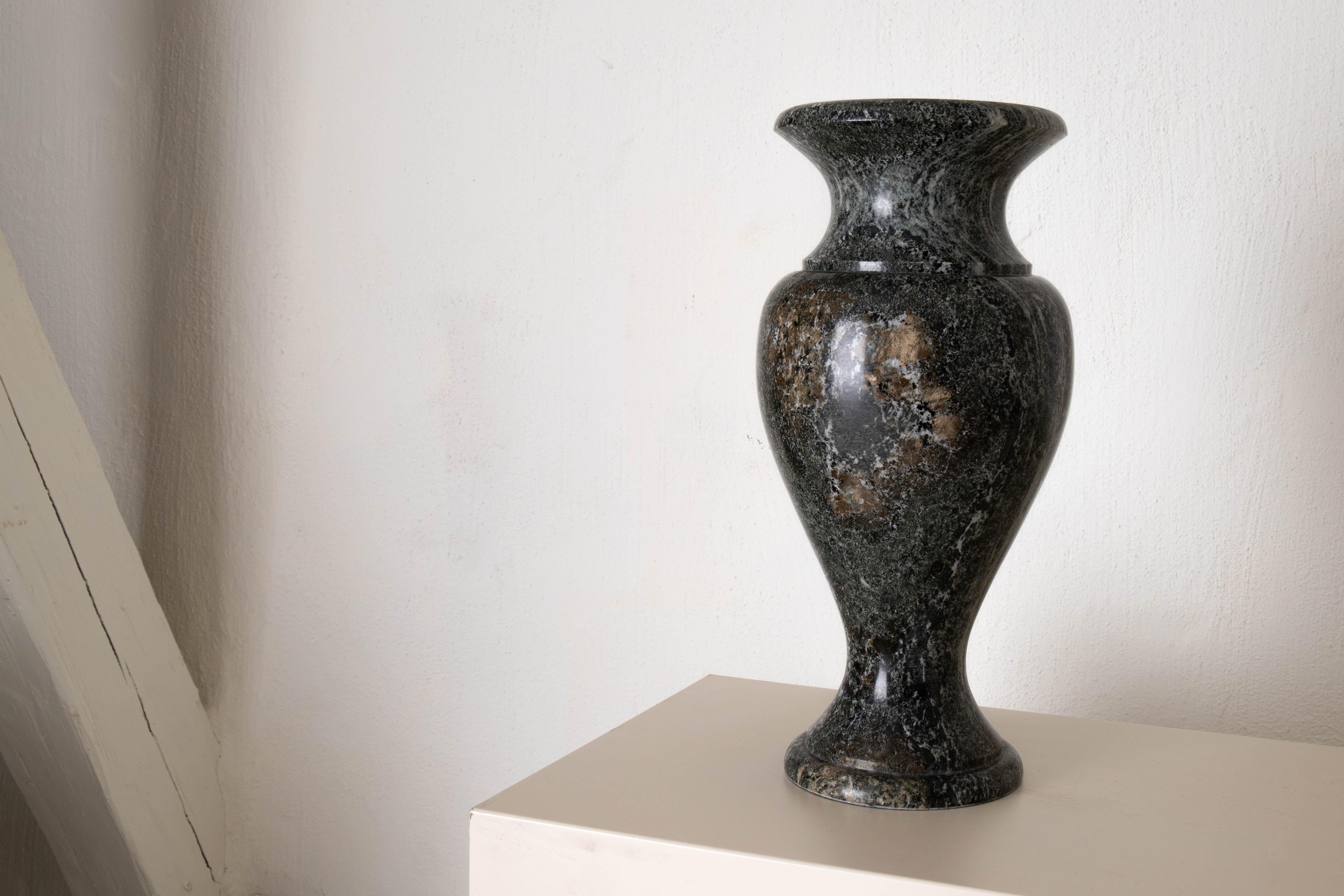 European Urn Vase Marble Gray, Sweden For Sale